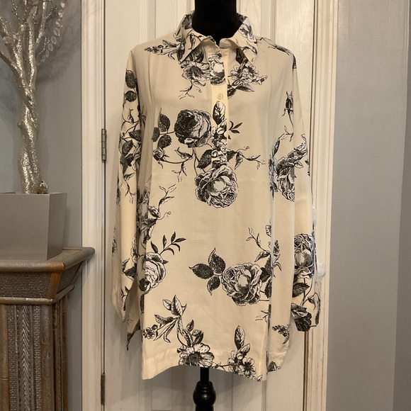 Studio 1886 Floral High Low Shirt - Picture 5 of 8